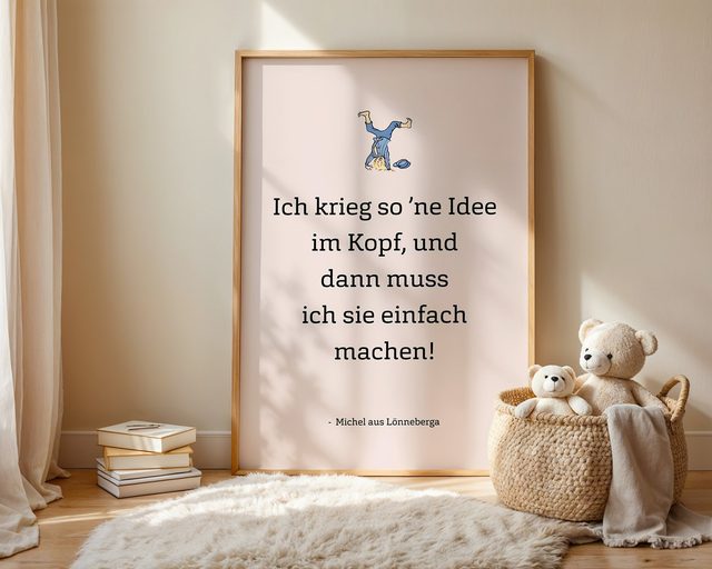 Michel – Idee im Kopf im Kinderzimmer